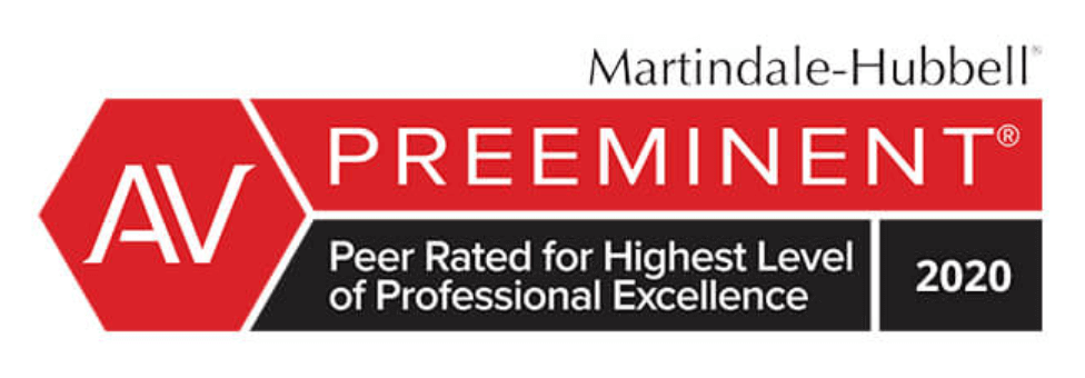 Martindale Hubbell | AV Preeminent Peer Rated for Highest Level of Professional Excellence 2020